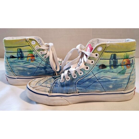 Vans Off The Wall SpongeBob SquarePants High-Top Sneakers Tie-Dye Canvas Multi-C - Picture 8 of 14